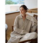 秋冬海岛绒简约高级保暖薄毛绒开衫 曼系 越素越富 睡衣女家居服