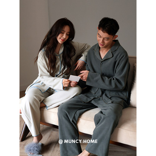 曼系情侣海岛绒时尚简约家居服