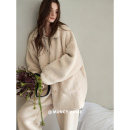 宽松保暖毛绒加厚家居服套装 羊羔绒睡衣女秋冬季 慵懒圈圈 曼系