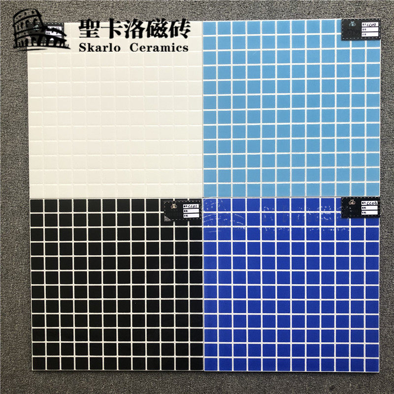 地中海蓝色镀金抛晶砖300x300防滑拼花地砖卫生间厨房瓷砖墙砖