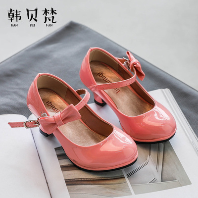 女童高跟鞋小公主儿童皮鞋单鞋粉色小女孩演出走秀公主鞋小孩鞋子 — 2