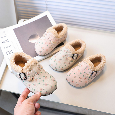 碎花女童棉鞋韩版风冬季