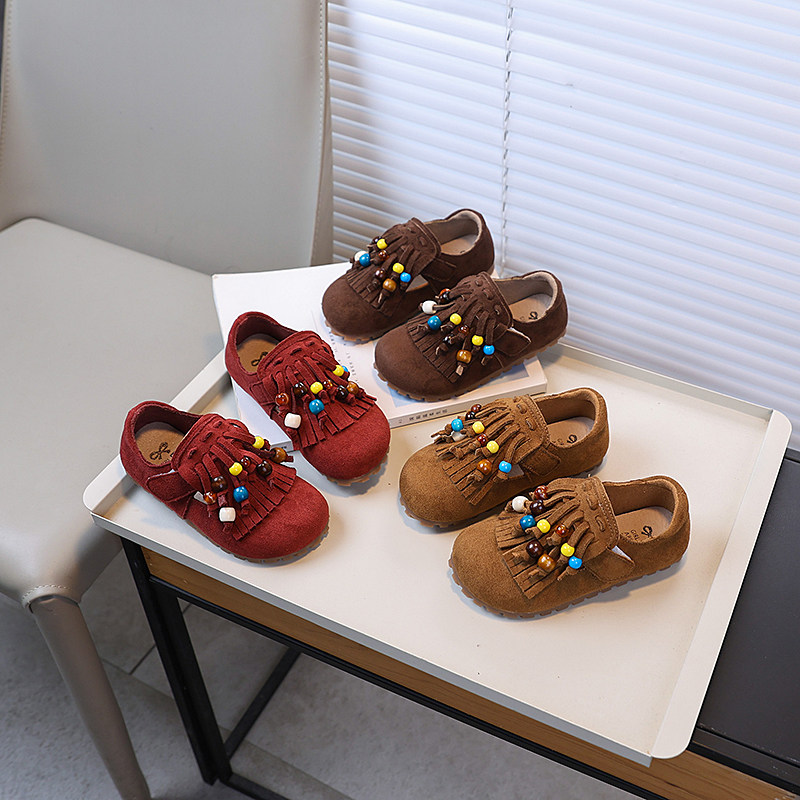 【断码清仓】儿童勃肯鞋爆款女童时尚流苏公主单鞋中大童女孩皮鞋