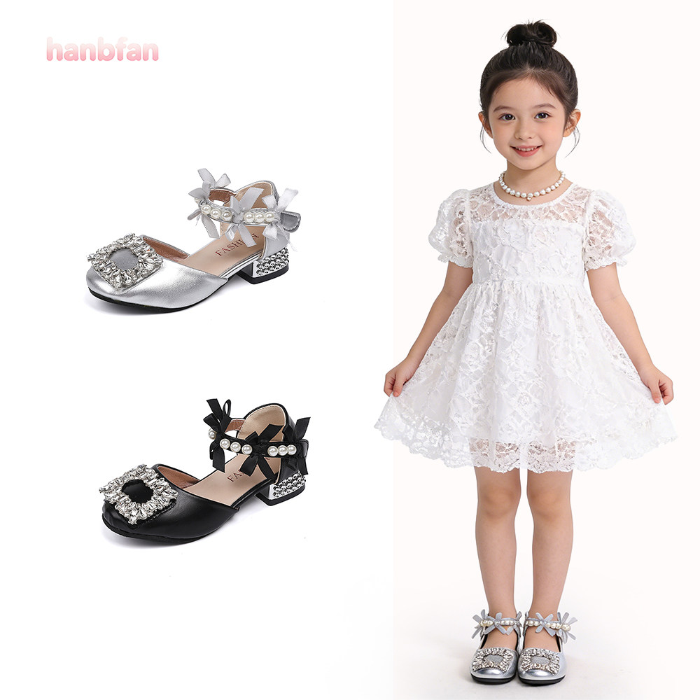 女童小皮鞋半包头公主鞋2026春秋新款公主风单鞋小女孩水钻高跟鞋