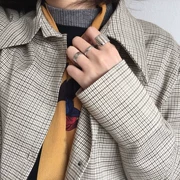 Hàn Quốc đơn giản ins s925 sterling bạc cá tính hipster hoang dã ngón trỏ khớp thời trang mở trơn nhẫn nữ - Nhẫn
