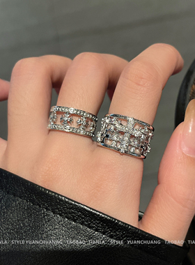 微镶闪钻十字架戒指女时尚个性