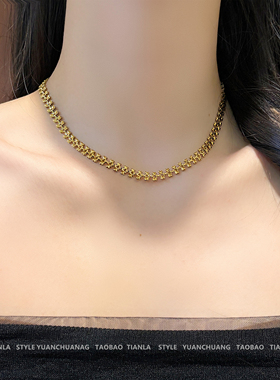 钛钢不掉色短款项链女时髦高级感