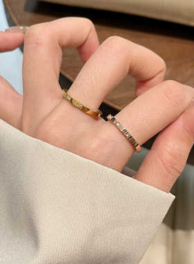 不掉色尾戒镀18K金个性