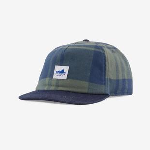 蓝绿格子logo贴标户外休闲棒球帽女 正品 Patagonia巴塔哥尼亚时尚