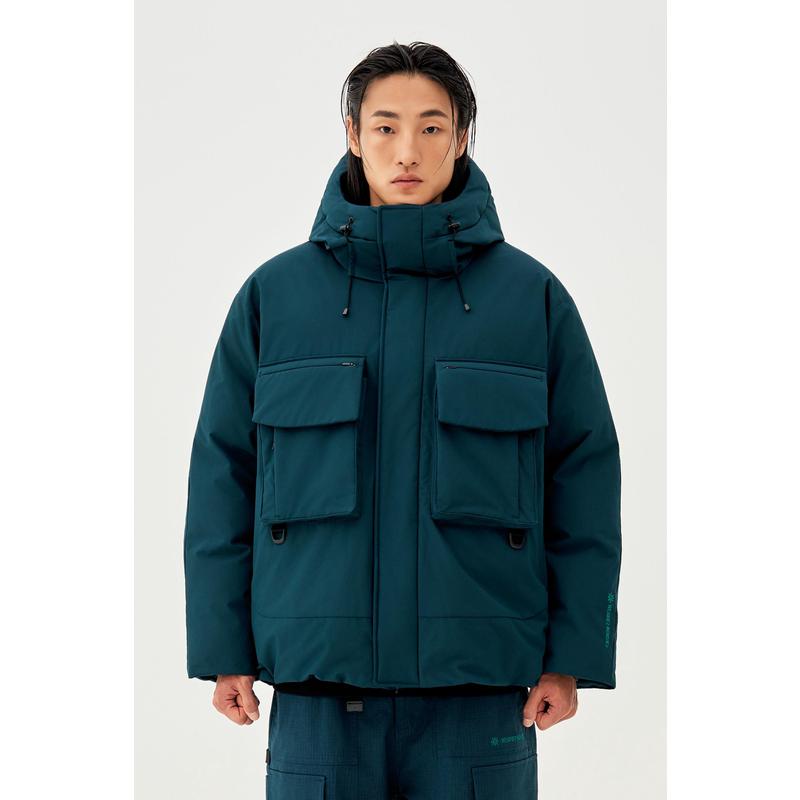 KOLON SPORT可隆男士羽绒服保暖防风防水男款外套连帽中长款
