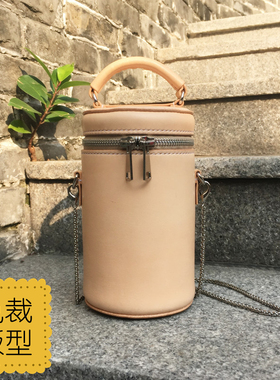 BX067拉链直筒包小型迷你手工DIY皮具皮革个性包包免裁版型图纸