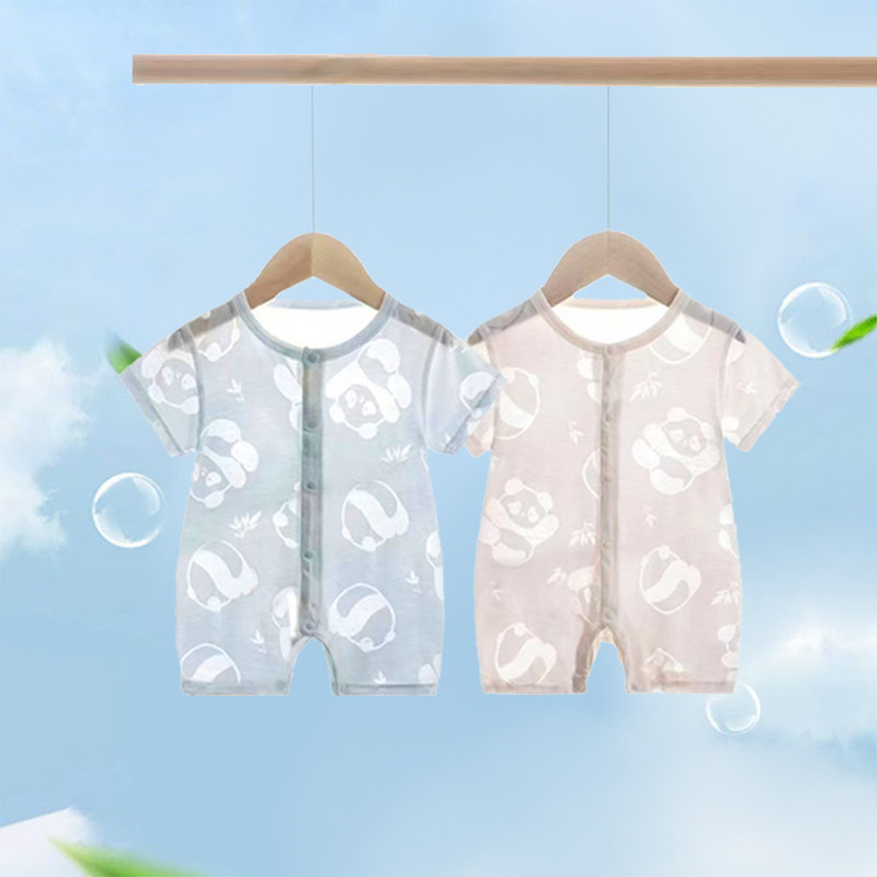 夏天宝宝短裤短袖连体衣薄款a类