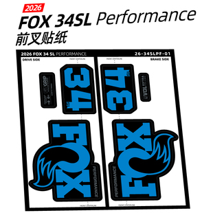 2026 FOX 34SL前叉贴纸Performance山地自行车贴3M防水个性定制