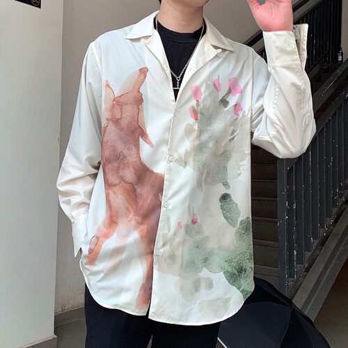 日系埃及棉吊染长袖衬衫