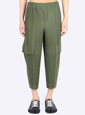 手工三次热压宅一生日系褶皱军绿色工装裤男春秋休闲裤套装JF144