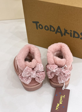 Tooda冬款雪地靴粉色蝴蝶结女款