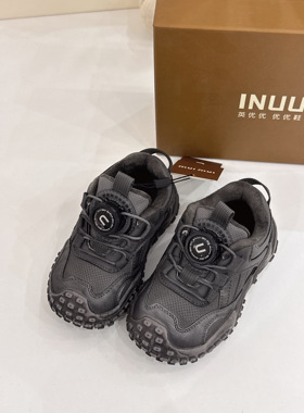 Inuu 冬款加绒轮胎底旋钮运动鞋男童
