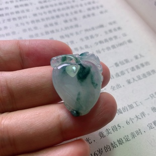 0728缅甸天然翡翠冰种飘花福瓜尺寸为27.2×22.17×8.0