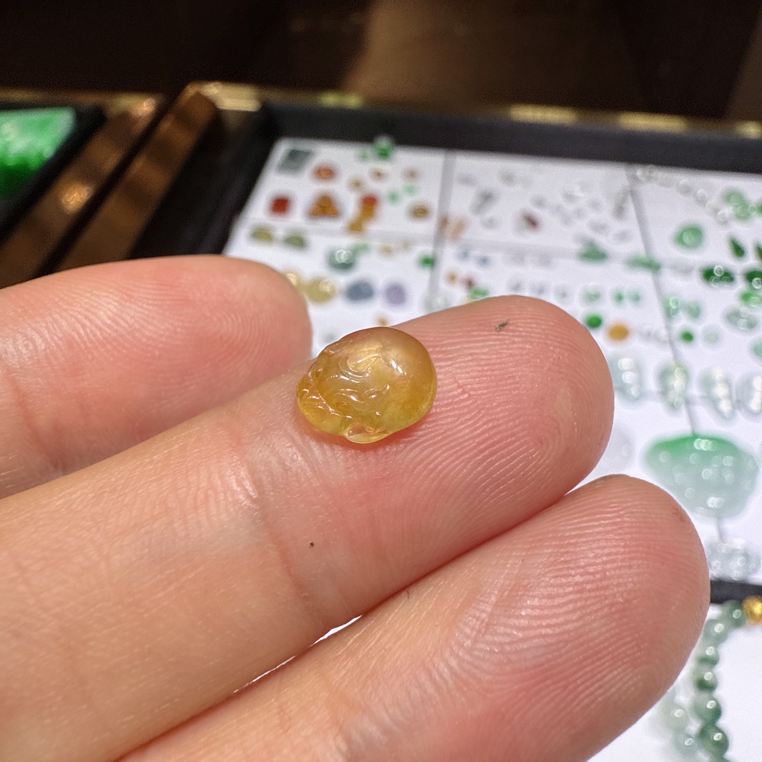缅甸天然翡翠A货冰种黄翡貔貅缅甸翡翠