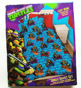 忍者神龟被套被罩枕头套135x200儿童卡通TURTLES学生亏本清仓外贸