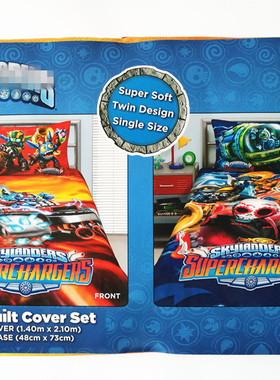 小龙斯派罗被套被罩枕头套140x210儿童SKYLANDERS 卡通学生外贸
