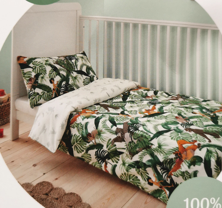 奇幻森林毛克利被套被罩枕头套全棉135x200儿童卡通迪士尼外贸