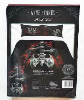 外贸骷髅战斧被套被罩枕头套245x210安妮斯托克斯纹身ANNE STOKES
