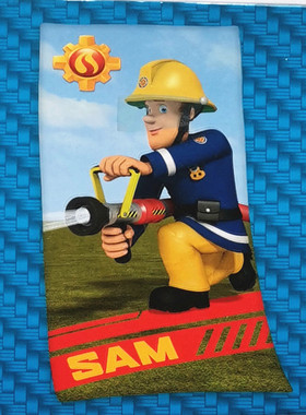 消防员山姆浴巾纯棉75x150全棉大毛巾儿童卡通FIREMAN SAM 外贸