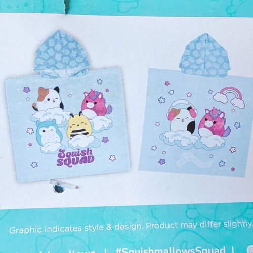 儿童浴巾浴袍纯棉60x120全棉斗篷毛巾卡通SQUISHMALLOWS 外贸