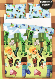 迷你我的世界拔刀剑被套被罩枕头套135x200儿童MINECRAFT盒子外贸