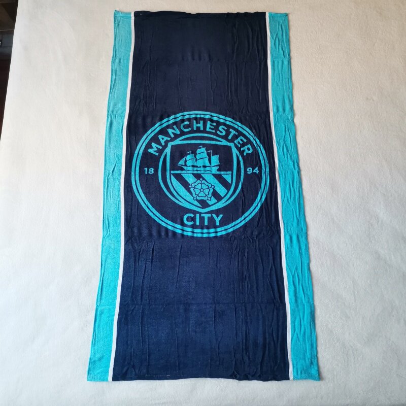曼彻斯特足球队浴巾纯棉75x150全棉毛巾儿童曼联MANCHESTER 外贸