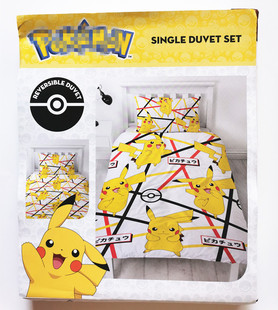 皮卡丘被套被罩枕头套135x200 儿童POKEMON卡通学生床宝可梦 外贸