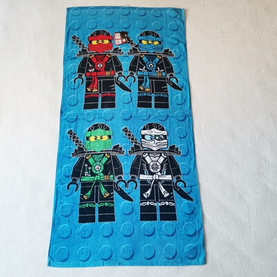 乐高幻影忍者浴巾纯棉70x140全棉大毛巾儿童卡通LEGO NINJAGO外贸