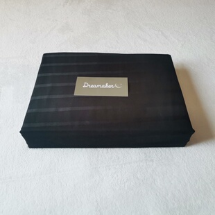 被套被罩枕头套纯棉全棉245x210贡缎270x240黑色条纹梦想成真外贸