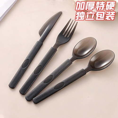 一次性勺子叉子单独包装食品级水果蛋糕甜品餐具家用户外商用加厚