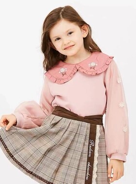 110-150码外单出口日本日单女童儿童格子半身裙打底裙