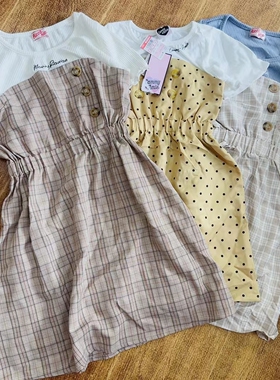 120-150码外单出口日本日单女童儿童日系森女风短袖连衣裙