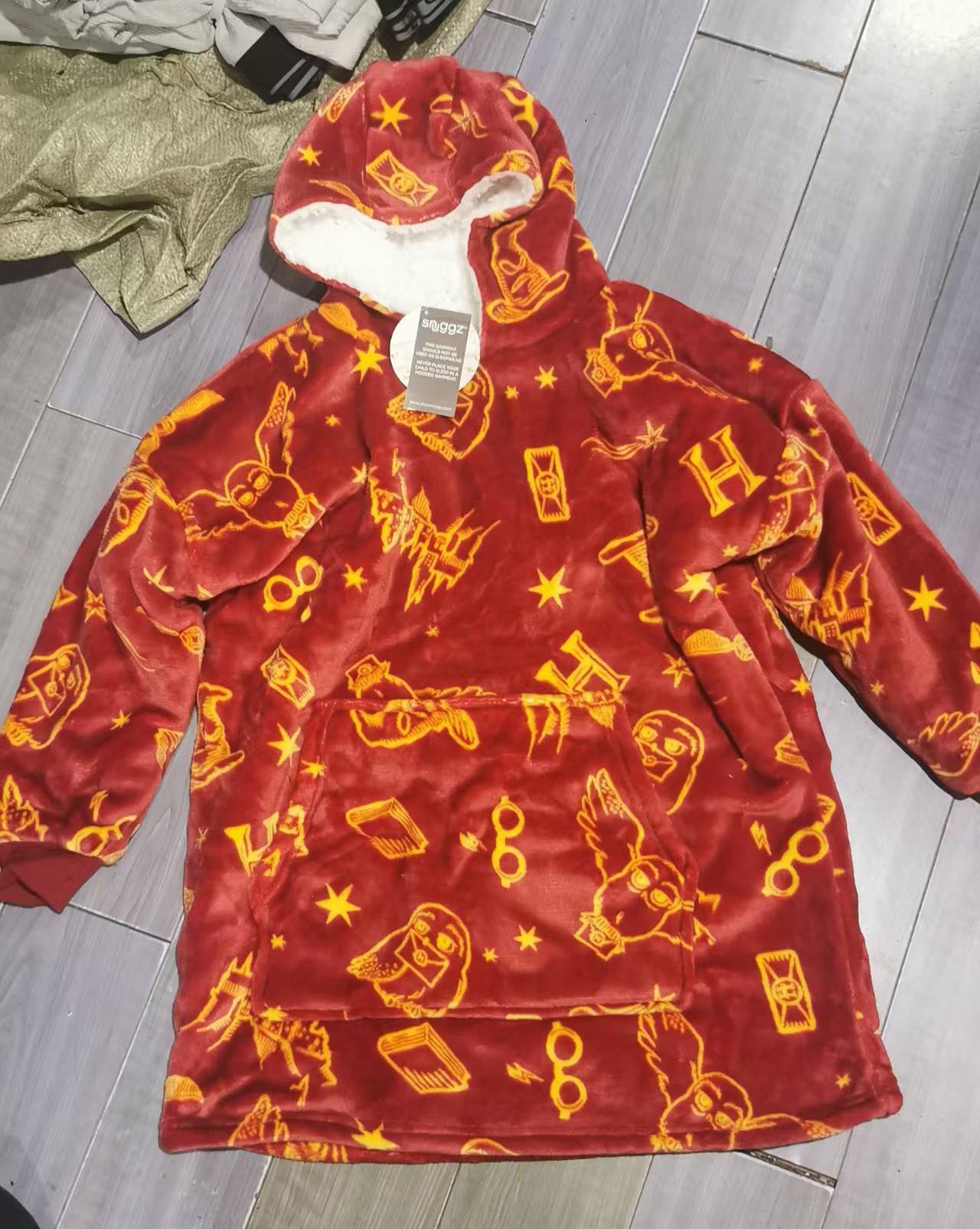 外贸魔法学校哈迷成人大码儿童亲子珊瑚绒加厚连帽睡衣家居服睡裙