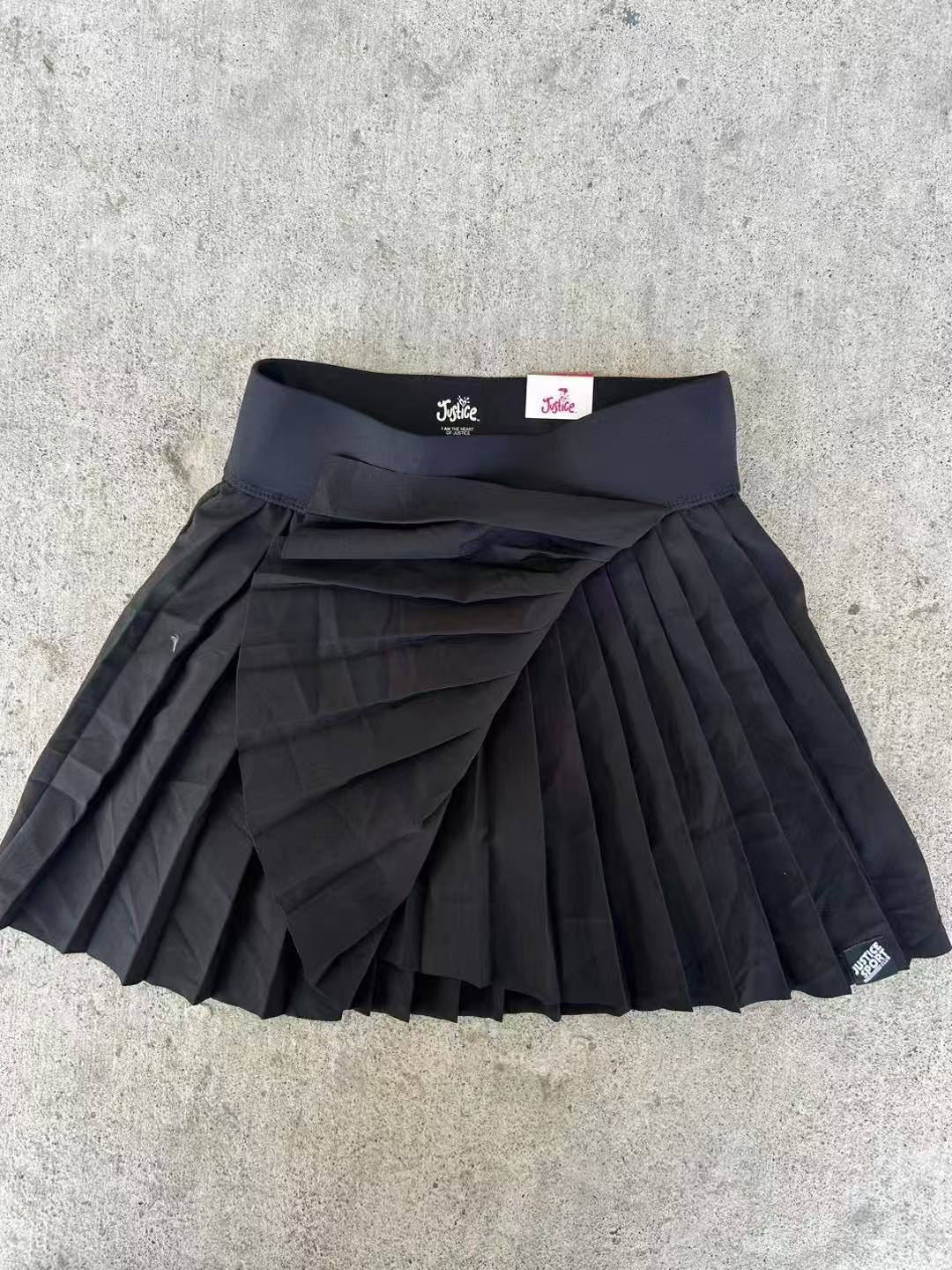 美国J儿童夏防走光百褶裙女孩女士亲子穿网球半身裙户外运动短裙