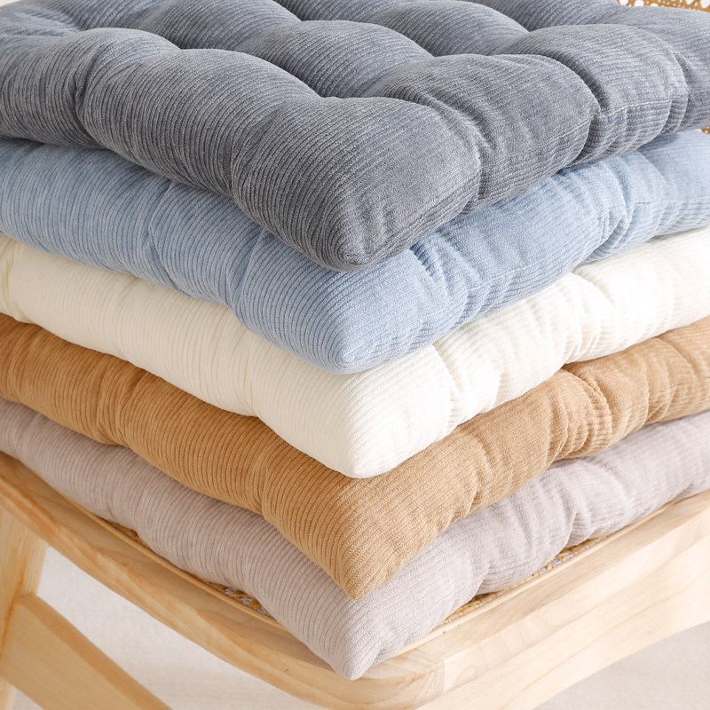 防滑厚坐垫纯色灯芯绒简约纯色