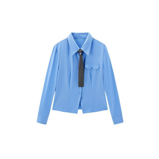 衬衫 抗皱面料长袖 女装 26年春季 可拆领带上衣 新款 商场同款