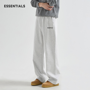 ESSENTIALS HOPE秋冬季白花灰休闲卫裤男宽松加绒潮直筒运动长裤