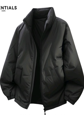 ESSENTIALS新款白鸭绒羽绒服男冬季保暖潮牌立领休闲宽松羽绒外套