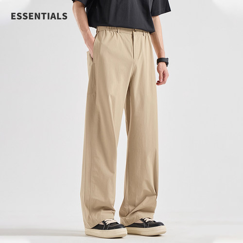 ESSENTIALS HOPE夏季卡其色直筒休闲裤男士2026新款宽松百搭运动