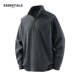 ESSENTIALS HOPE经典轻奢格立领T恤男生新款春季抗菌速干宽松上衣