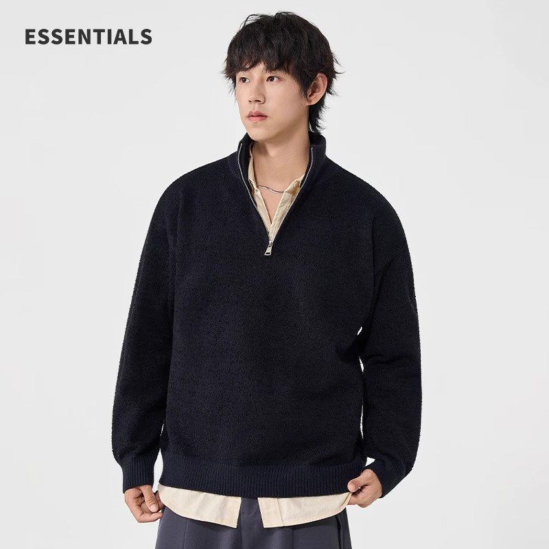 ESSENTIALS秋季立领半拉链毛衣
