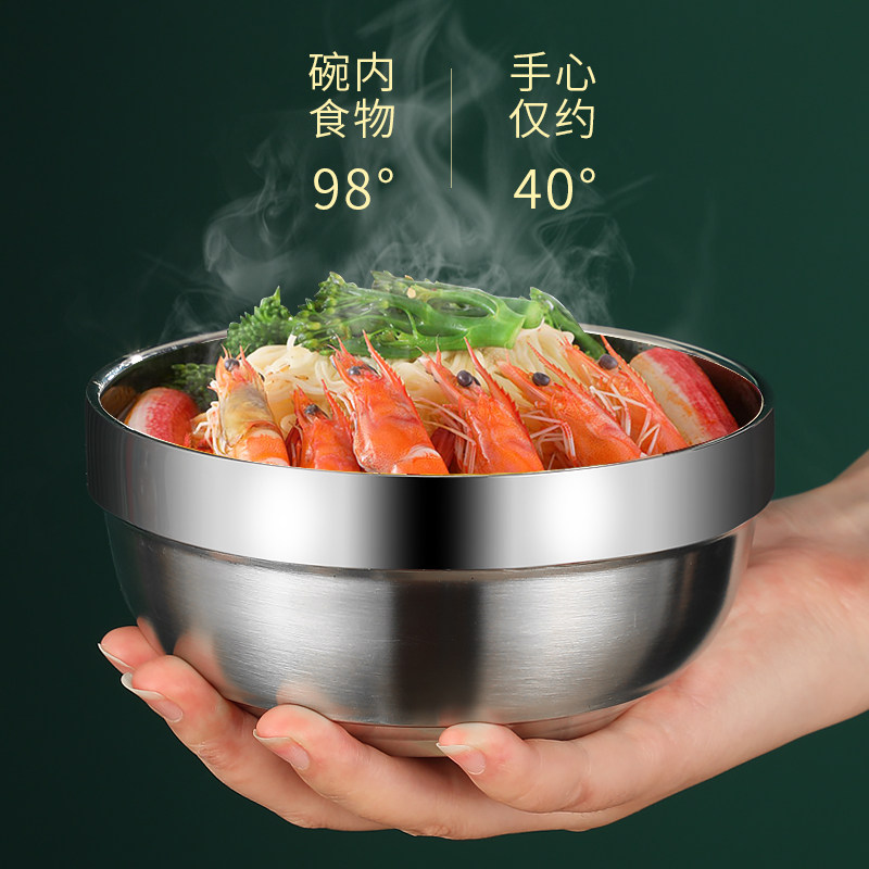 食品级304不锈钢碗家用食堂员碗