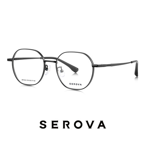 SEROVA施洛华超轻钛架男女款百搭多边框近视眼镜框可配度数SP1016