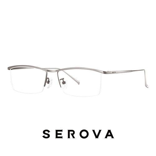 SEROVA施洛华商务悬半框轻钛架男款精英商务可配近视度数片 SP807