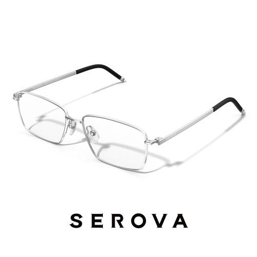 SEROVA施洛华商务斯文近视眼镜轻钛小方框防蓝光可配度数 SP1167